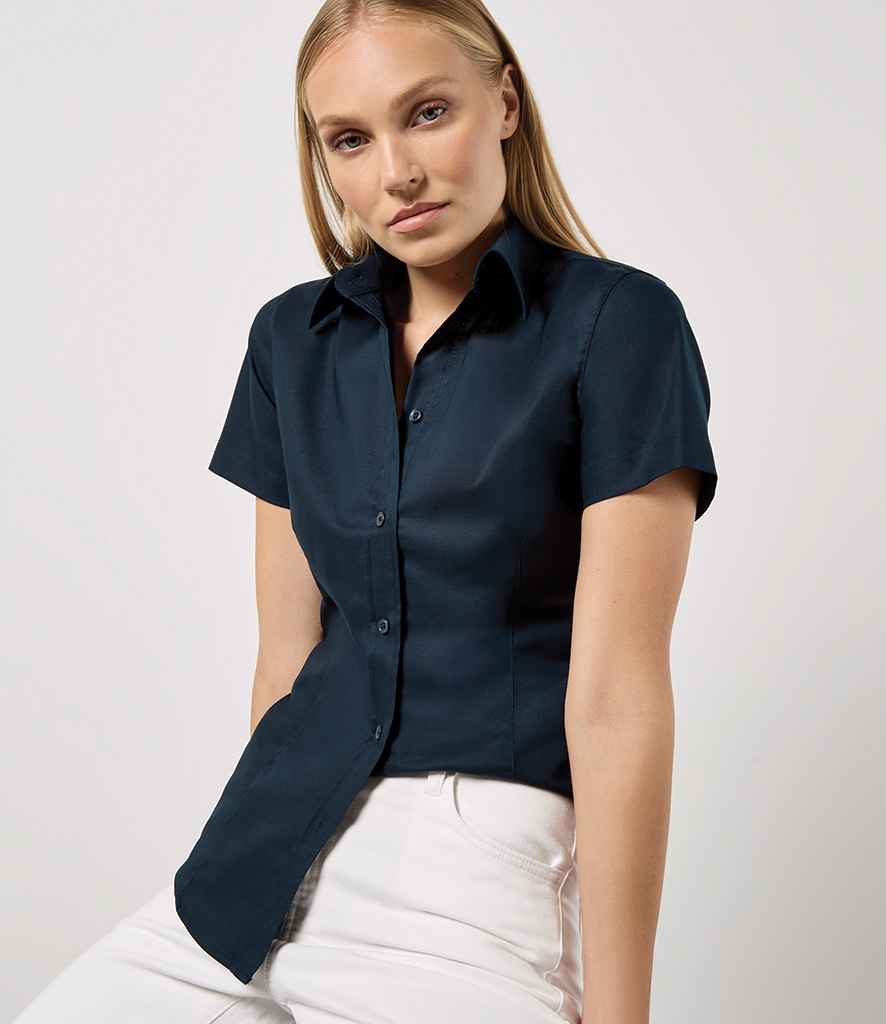 Kustom Kit Ladies Short Sleeve Tailored Workwear Oxford Shirt K360 - K360 French Navy Model