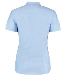 Kustom Kit Ladies Short Sleeve Tailored Workwear Oxford Shirt K360 - K360 Light Blue Back