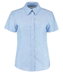 Kustom Kit Ladies Short Sleeve Tailored Workwear Oxford Shirt K360 - Light Blue