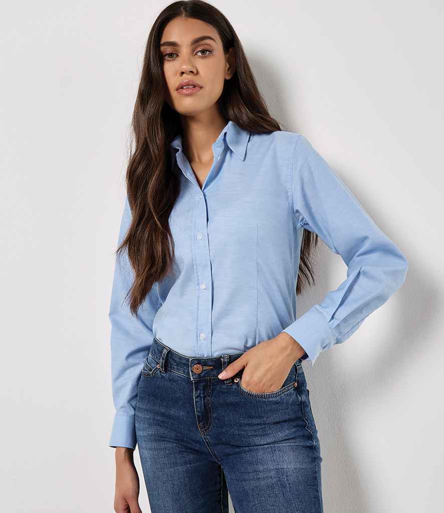 Kustom Kit Ladies Long Sleeve Tailored Workwear Oxford Shirt K361 - K361 Light Blue Model