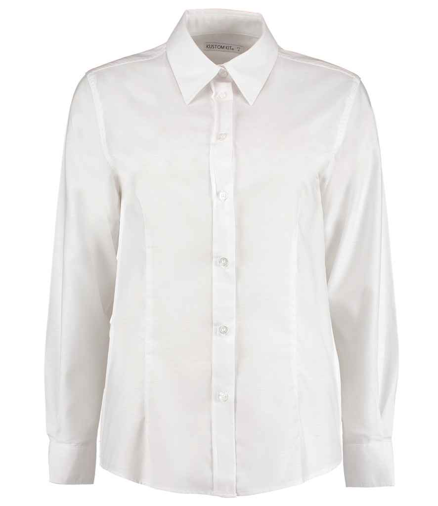 Kustom Kit Ladies Long Sleeve Tailored Workwear Oxford Shirt K361 - White