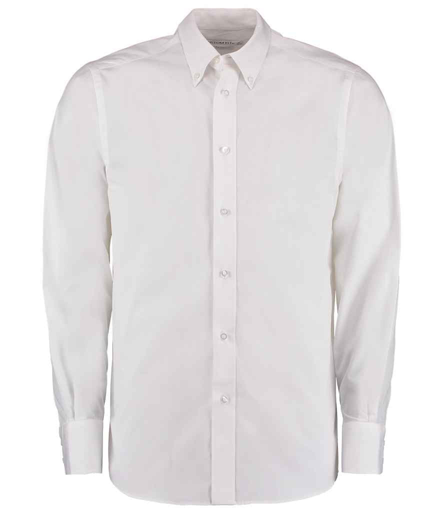 Kustom Kit Long Sleeve Tailored City Business Shirt K386 - White