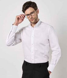 Kustom Kit Long Sleeve Tailored City Business Shirt K386 - K386 White Model