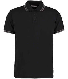 Kustom Kit Contrast Tipped Poly/Cotton Piqué Polo Shirt K409 - Black/Charcoal