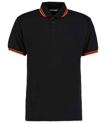 Kustom Kit Contrast Tipped Poly/Cotton Piqué Polo Shirt K409 - Black/Orange