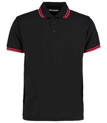 Kustom Kit Contrast Tipped Poly/Cotton Piqué Polo Shirt K409 - Black/Red