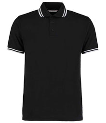 Kustom Kit Contrast Tipped Poly/Cotton Piqué Polo Shirt K409 - Black/White