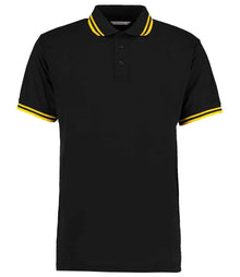 Kustom Kit Contrast Tipped Poly/Cotton Piqué Polo Shirt K409 - Black/Yellow