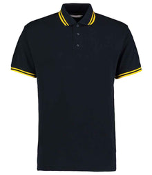 Kustom Kit Contrast Tipped Poly/Cotton Piqué Polo Shirt K409 - Navy/Yellow