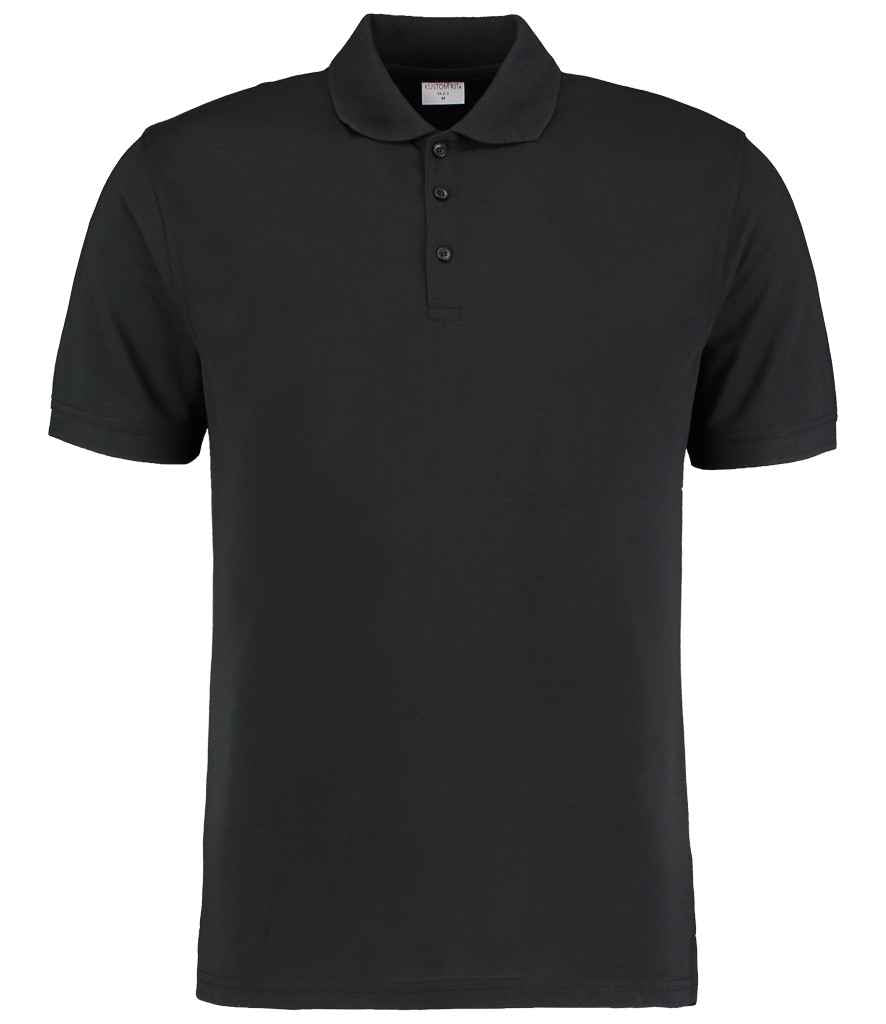 Kustom Kit Klassic Slim Fit Poly/Cotton Piqué Polo Shirt K413 - Black
