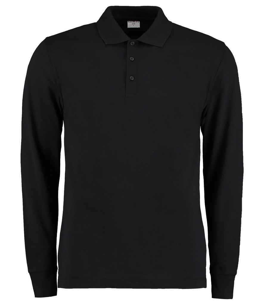 Kustom Kit Long Sleeve Poly/Cotton Piqué Polo Shirt K430 - Black