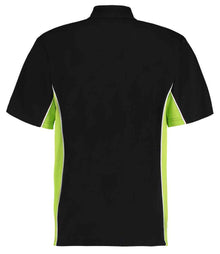 Kustom Kit Track Poly/Cotton Piqué Polo Shirt K475 - K475 Black/Lime Green Back