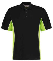 Kustom Kit Track Poly/Cotton Piqué Polo Shirt K475 - Black/Lime Green