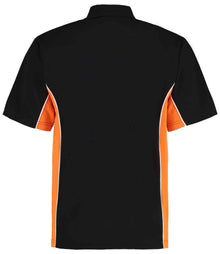 Kustom Kit Track Poly/Cotton Piqué Polo Shirt K475 - K475 Black/Orange Back