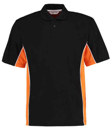 Kustom Kit Track Poly/Cotton Piqué Polo Shirt K475 - Black/Orange