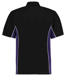 Kustom Kit Track Poly/Cotton Piqué Polo Shirt K475 - K475 Black/Purple Back