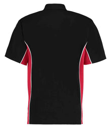 Kustom Kit Track Poly/Cotton Piqué Polo Shirt K475 - K475 Black/Red Back