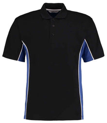 Kustom Kit Track Poly/Cotton Piqué Polo Shirt K475 - Black/Royal Blue
