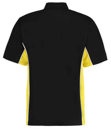 Kustom Kit Track Poly/Cotton Piqué Polo Shirt K475 - K475 Black/Yellow Back