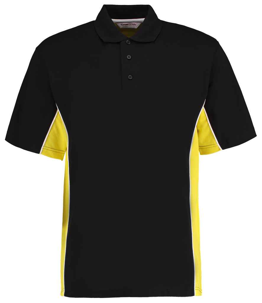 Kustom Kit Track Poly/Cotton Piqué Polo Shirt K475 - Black/Yellow