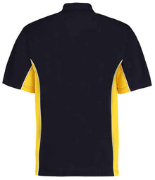 Kustom Kit Track Poly/Cotton Piqué Polo Shirt K475 - K475 Navy/Mid Yellow Back