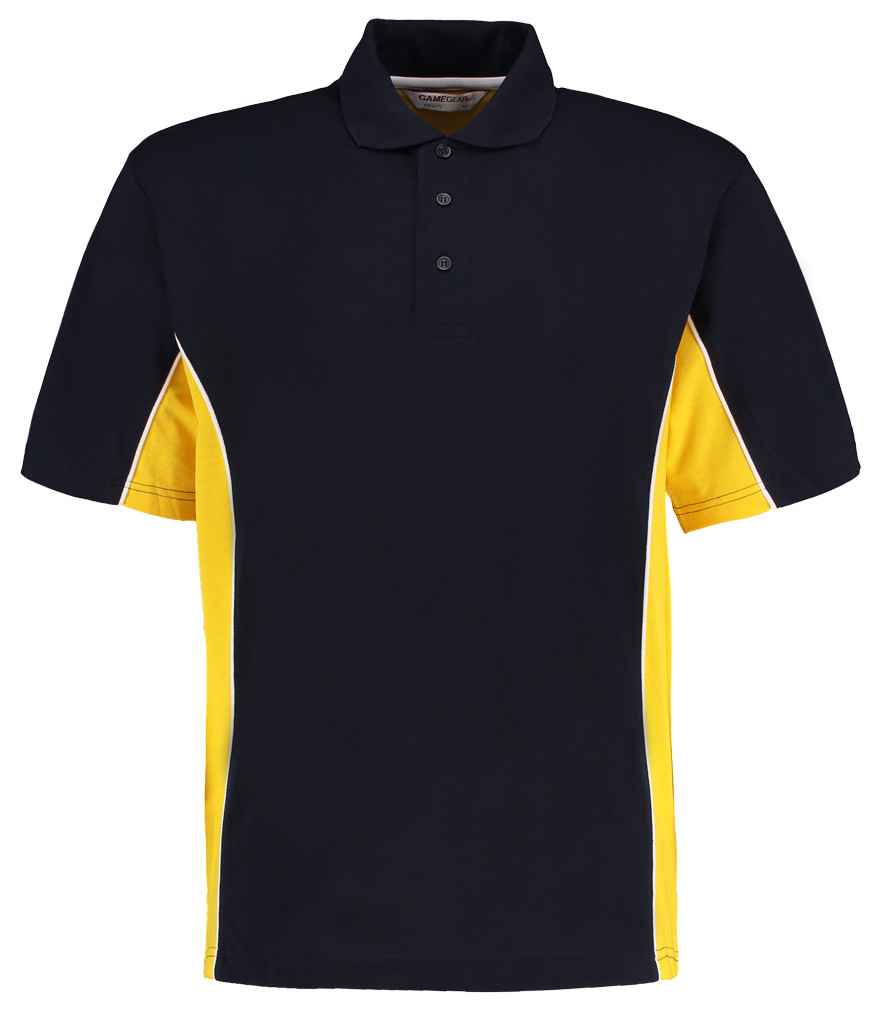 Kustom Kit Track Poly/Cotton Piqué Polo Shirt K475 - Navy/Mid Yellow