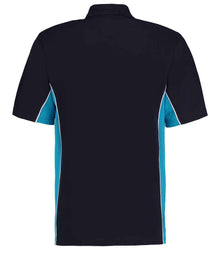 Kustom Kit Track Poly/Cotton Piqué Polo Shirt K475 - K475 Navy/Turquoise Blue Back