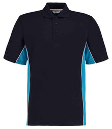 Kustom Kit Track Poly/Cotton Piqué Polo Shirt K475 - Navy/Turquoise Blue