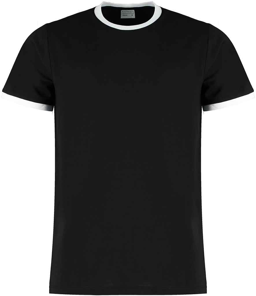 Kustom Kit Fashion Fit Ringer T-Shirt K508 - Black/White