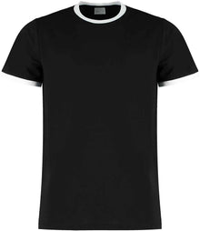 Kustom Kit Fashion Fit Ringer T-Shirt K508 - Black/White