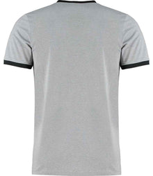 Kustom Kit Fashion Fit Ringer T-Shirt K508 - K508 Light Grey Marl/Black Back