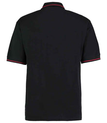 Kustom Kit St Mellion Tipped Cotton Piqué Polo Shirt K606 - K606 Black/Red Back
