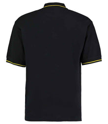 Kustom Kit St Mellion Tipped Cotton Piqué Polo Shirt K606 - K606 Black/Yellow Back