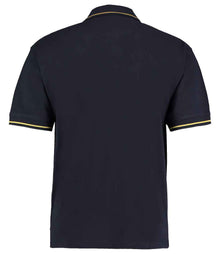Kustom Kit St Mellion Tipped Cotton Piqué Polo Shirt K606 - K606 Navy/Yellow Back