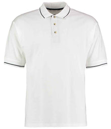 Kustom Kit St Mellion Tipped Cotton Piqué Polo Shirt K606 - White/Navy