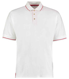 Kustom Kit St Mellion Tipped Cotton Piqué Polo Shirt K606 - White/Red