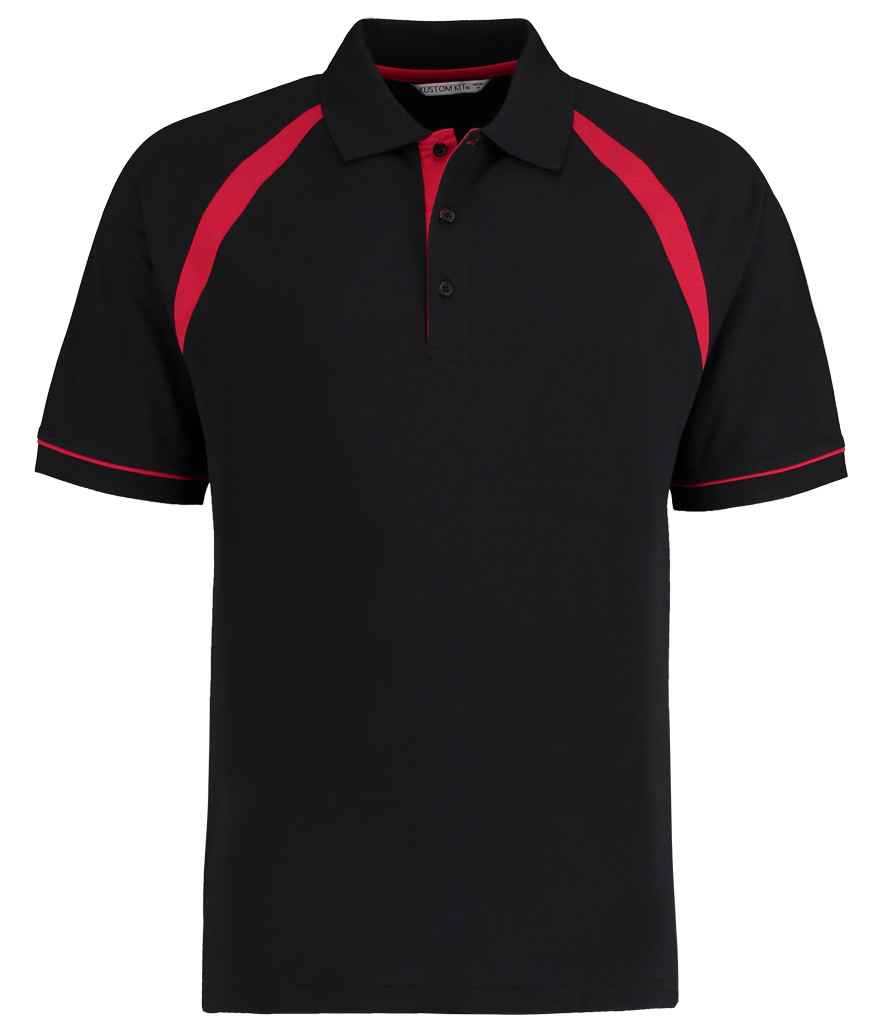 Kustom Kit Oak Hill Cotton Piqué Polo Shirt K615 - Black/Bright Red