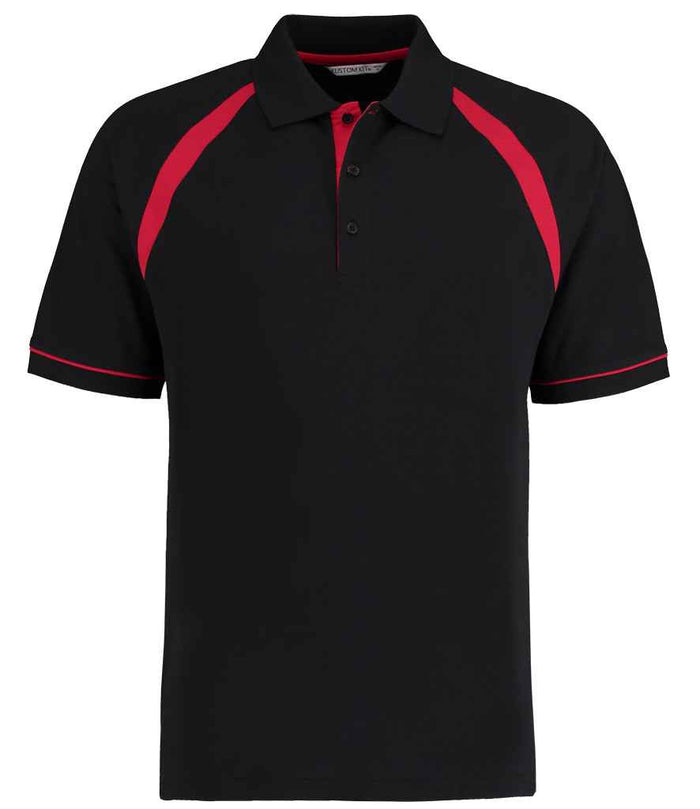 Kustom Kit Oak Hill Cotton Piqué Polo Shirt K615 - Black/Bright Red