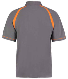 Kustom Kit Oak Hill Cotton Piqué Polo Shirt K615 - K615 Charcoal/Orange Back