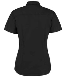 Kustom Kit Ladies Premium Short Sleeve Tailored Oxford Shirt K701 - K701 Black Back