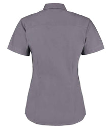 Kustom Kit Ladies Premium Short Sleeve Tailored Oxford Shirt K701 - K701 Charcoal Back