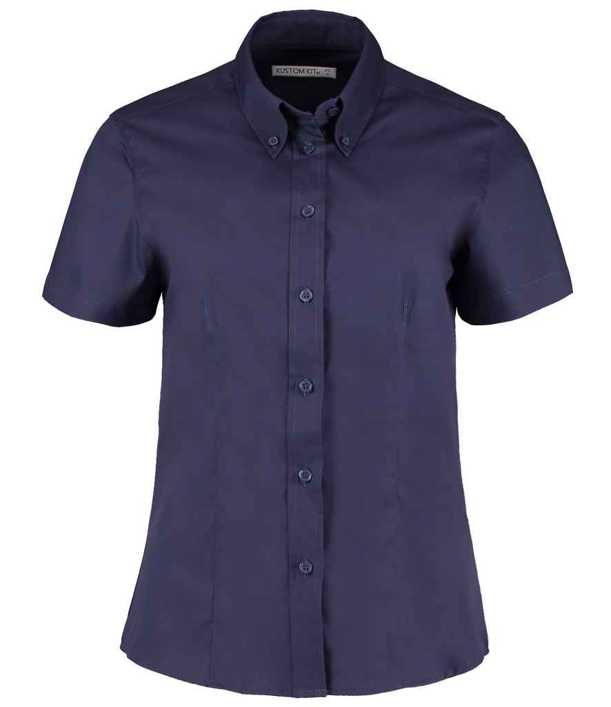 Kustom Kit Ladies Premium Short Sleeve Tailored Oxford Shirt K701 - Midnight Navy