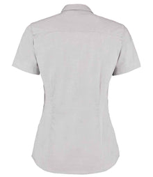 Kustom Kit Ladies Premium Short Sleeve Tailored Oxford Shirt K701 - K701 Silver Back