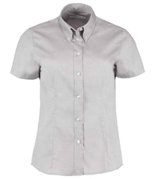 Kustom Kit Ladies Premium Short Sleeve Tailored Oxford Shirt K701 - Silver