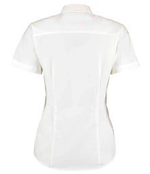 Kustom Kit Ladies Premium Short Sleeve Tailored Oxford Shirt K701 - K701 White Back
