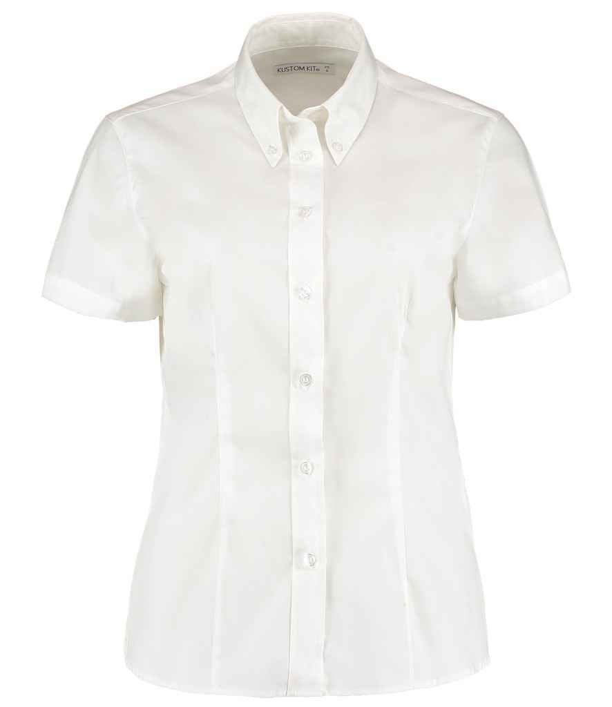 Kustom Kit Ladies Premium Short Sleeve Tailored Oxford Shirt K701 - White