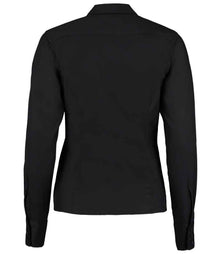Kustom Kit Ladies Premium Long Sleeve Tailored Oxford Shirt K702 - K702 Black Back