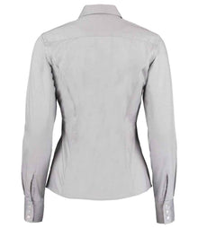 Kustom Kit Ladies Premium Long Sleeve Tailored Oxford Shirt K702 - K702 Silver Back