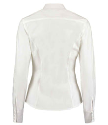 Kustom Kit Ladies Premium Long Sleeve Tailored Oxford Shirt K702 - K702 White Back