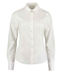 Kustom Kit Ladies Premium Long Sleeve Tailored Oxford Shirt K702 - White
